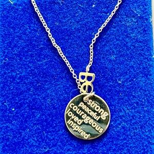 925 Silver Pendant Necklace - Encouragement Disc